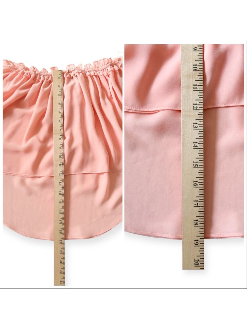 New with Tag MISA Pink Chiffon Lively Off the Shoulder Blouse, Size S - Picture 15 of 15